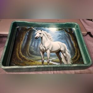 NORE’S NOVELTIES Handcrafted Decorative Serving/ Vanity Tray 11 x 8 “UNICORN”